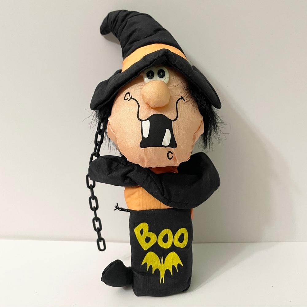 Vintage Halloween Pop Up Witch Plush Toy Main Joy Limited Scissor Action